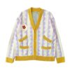 Floral Embroidery V-Neck Knitted Sweater Cardigan 1