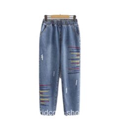 Kidcore Colorful Paint Striped Jean 1