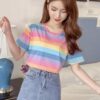 Rainbow Striped Cute T Shirt 8