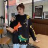 Cartoon Fox Monkey Embroidery Knitted Sweater