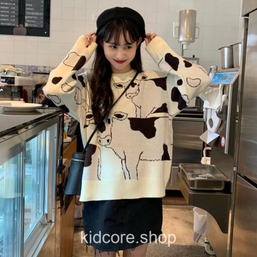 Casual Lazy Cow Ulzzang Sweater