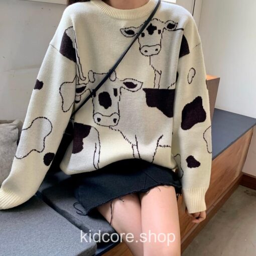 Casual Lazy Cow Ulzzang Sweater
