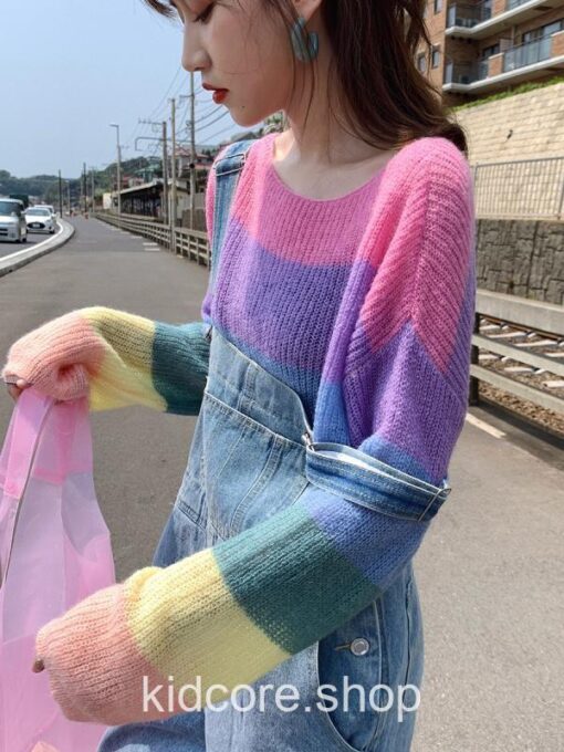 Classic Rainbow Striped Sweater