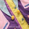 Colorful Stand Collar Patchwork Pocket Jacket