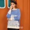 Cute Cats Embroidery Sweater