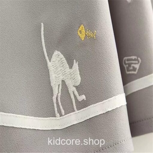 Kidcore Cartoon Cat Dog Pattern Skirt