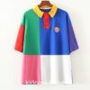 Kidcore Colorful Patchwork T-Shirt