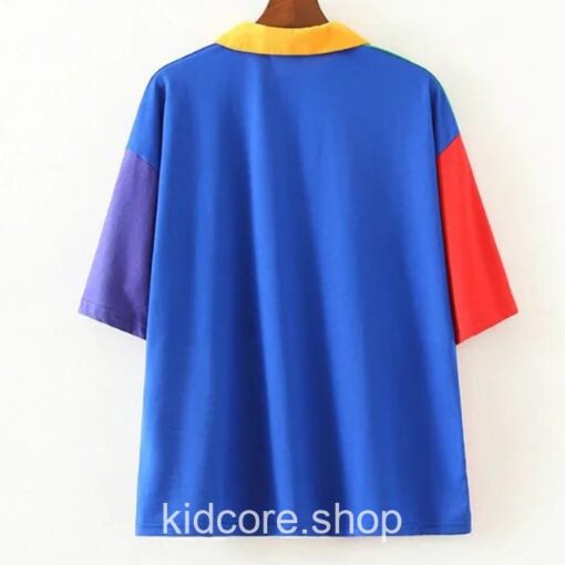Kidcore Colorful Patchwork T-Shirt