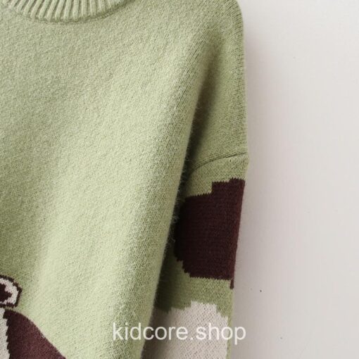 Kidcore Cow Cute Loose Knitted Sweater