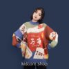 Kidcore Embroidery Japan Funny Knitted Sweater