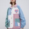Kidcore Streetwear Patchwork Heart Jacket