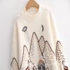 Landscape Cartoon Embroidery Sweater