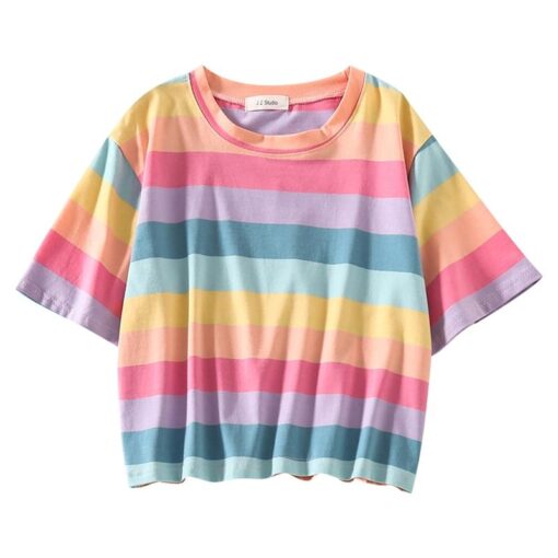 Rainbow Striped Cute T Shirt