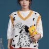 Wow Dog Embroidery Knitted Vest Sweater