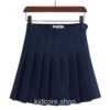 Kidcore High Waisted Solid Pleated Mini Skirt 1