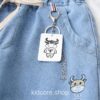 Aesthetic Washed Casual Cartoon Embroidery Pocket Straight Jean 4