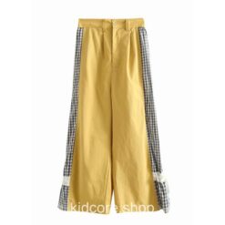 Sweet Kidcore Embroidery Patchwork Mori Girl Wide Leg Pant 1