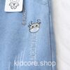 Aesthetic Washed Casual Cartoon Embroidery Pocket Straight Jean 10