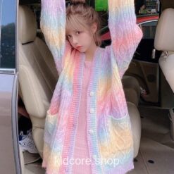 Aesthetic Fairy Rainbow Knitted Sweater Cardigan 2