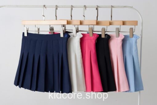 Kidcore High Waisted Solid Pleated Mini Skirt 16
