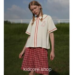 Kidcore Plaid Hight Waist Pocket Mori Girl Mini Short 2