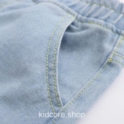 Strawberry Embroidery Kidcore Sweet Washed Casual Jean 4