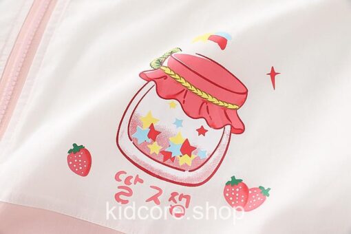 Kidcore Strawberry Print Thin Zipper Hooded Jacket 11