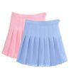 Kidcore High Waisted Solid Pleated Mini Skirt 2