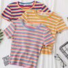 Basic Rainbow Striped T-Shirt (Many Colors) 6