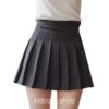 Kidcore High Waisted Solid Pleated Mini Skirt 4