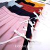Lace Up High Waisted Solid Pleated Mini Skirt 19