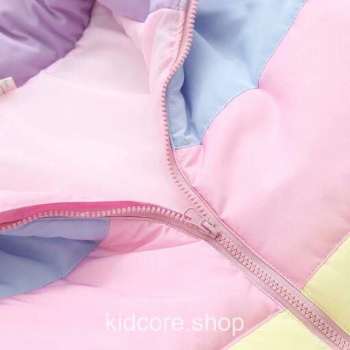 Kidcore Makaron Rainbow Color Thicken Warm Winter Jacket 13