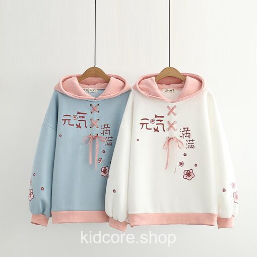 Kidcore Fleece Thick Cute Japanese Hoodie 11