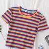 Basic Rainbow Striped T-Shirt (Many Colors) 10