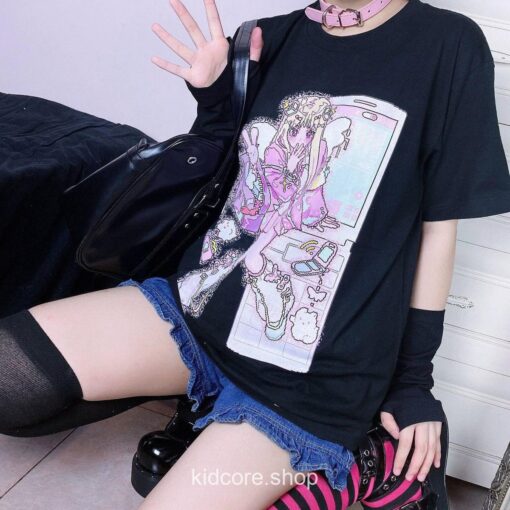 Harajuku Tee Top Streetwear Cute Girl T-shirt 13