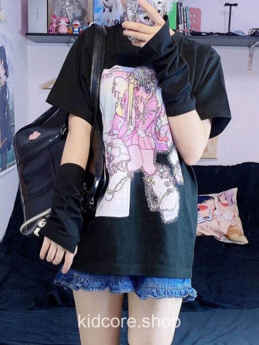 Harajuku Tee Top Streetwear Cute Girl T-shirt 6