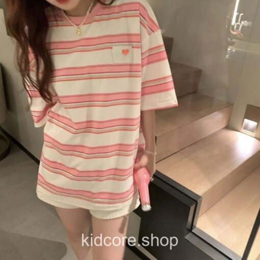 Striped Loose Preppy Style Shirt 5