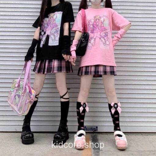 Harajuku Tee Top Streetwear Cute Girl T-shirt 10