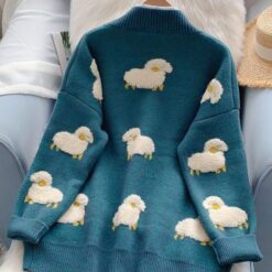 Kidcore Knitcoat V Neck Sheep Cardigan Sweater 2