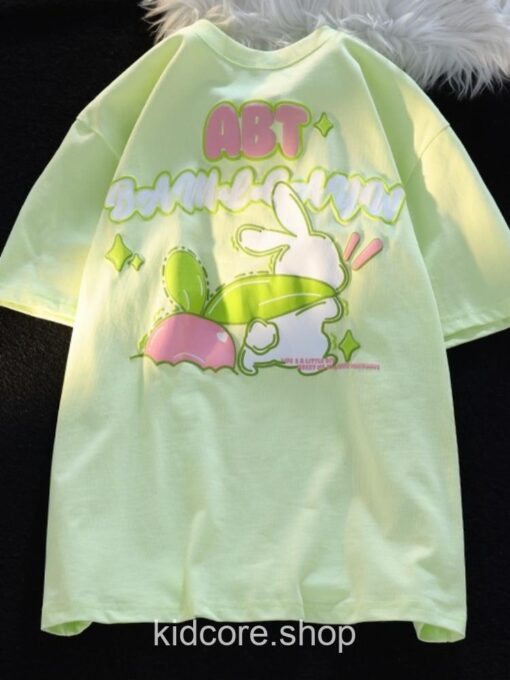 Sweet Rabbit Bunny Print Kidcore T Shirt 6