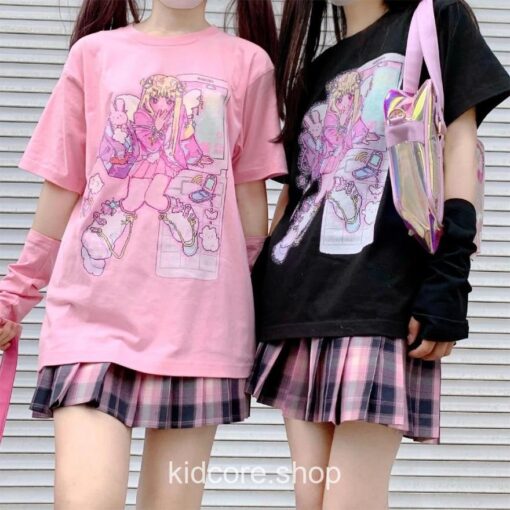 Harajuku Tee Top Streetwear Cute Girl T-shirt 9