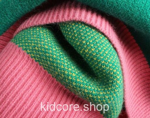 Kidcore Coloful Striped Knitwear Warm Rainbow Sweater 4