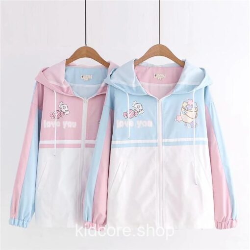 Blue Pink Star Candy Kidcore Jacket 13