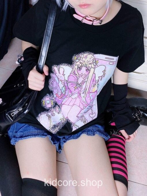 Harajuku Tee Top Streetwear Cute Girl T-shirt 4