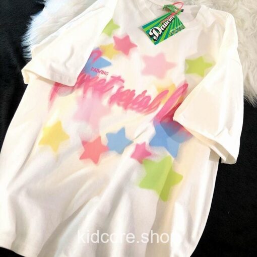 Stars Colorful Print Kidcore T-Shirt 11