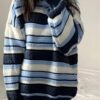 Retro Casual Stripe Knitted Kidcore Sweater 4
