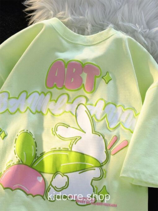 Sweet Rabbit Bunny Print Kidcore T Shirt 1