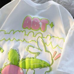 Sweet Rabbit Bunny Print Kidcore T Shirt 2