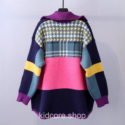 Kidcore Colorful Patchwork Cardigan Sweater 6