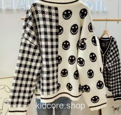 Kidcore Knitting Coat Loose Korean Style Cardigan Sweater 3
